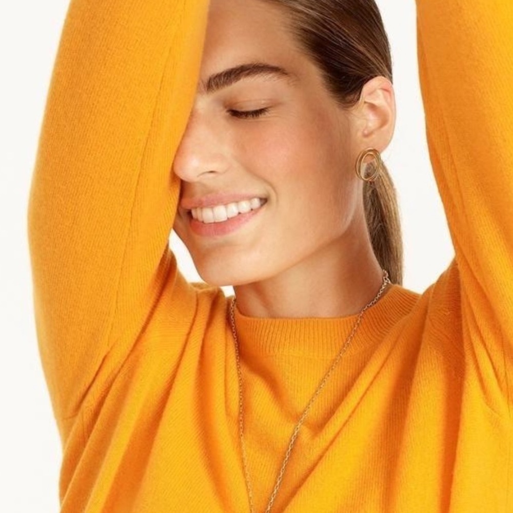 JCREW CASHMERE SWEATER IN MARIGOLD